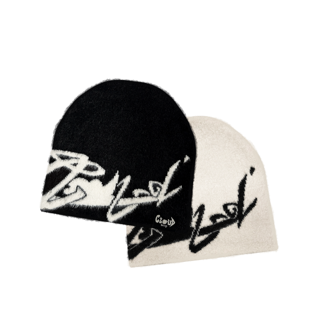 “Cloudtag” Reversible Mohair Beanie