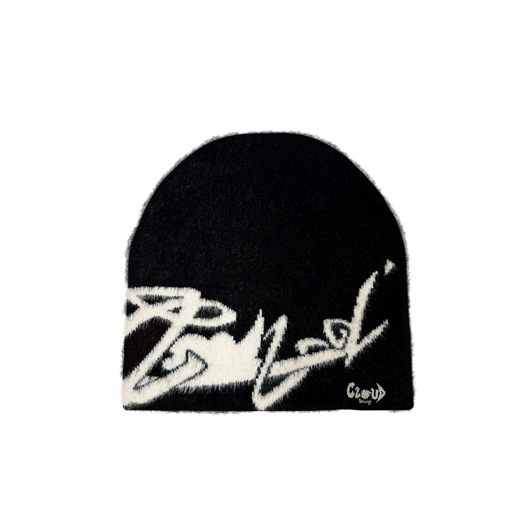 “Cloudtag” Reversible Mohair Beanie