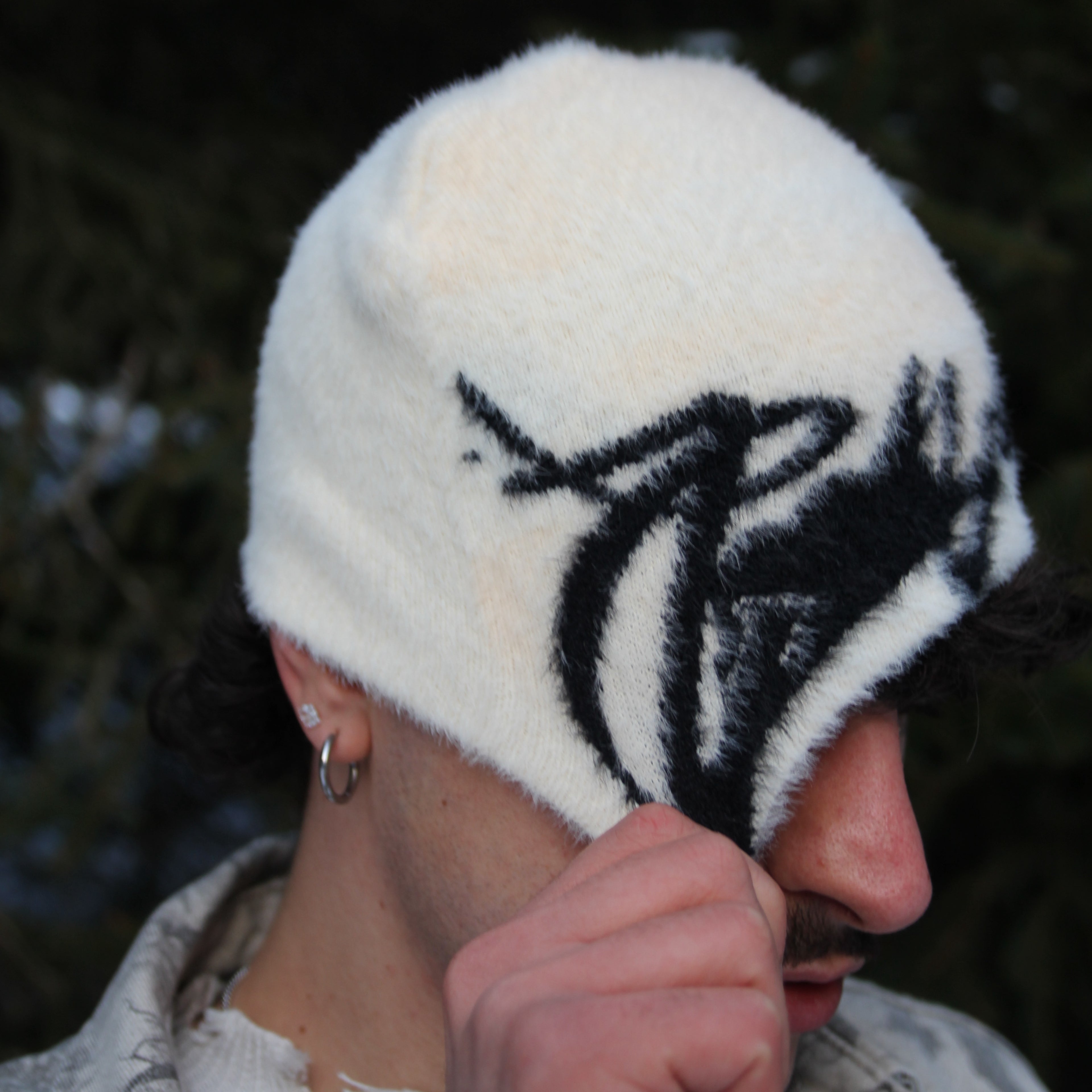 White Mohair Beanie