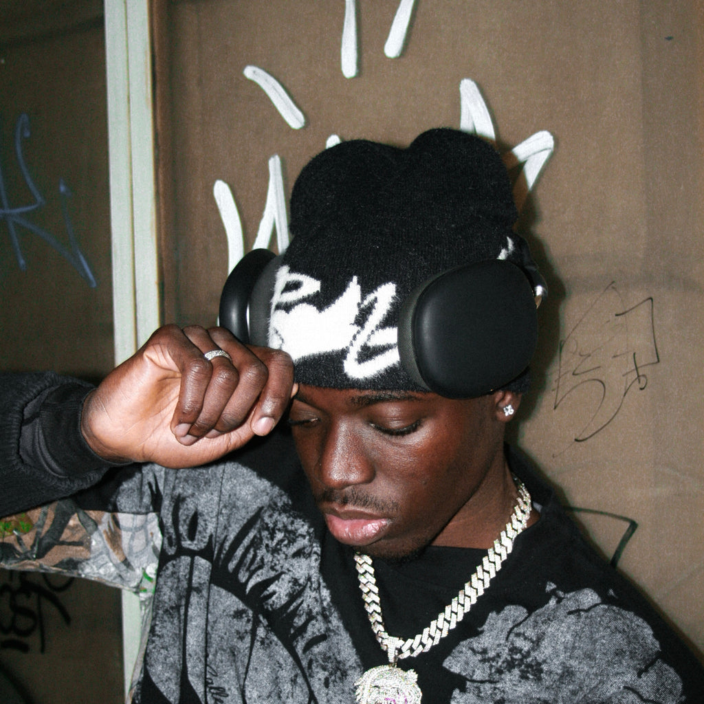 “Cloudtag” Reversible Mohair Beanie