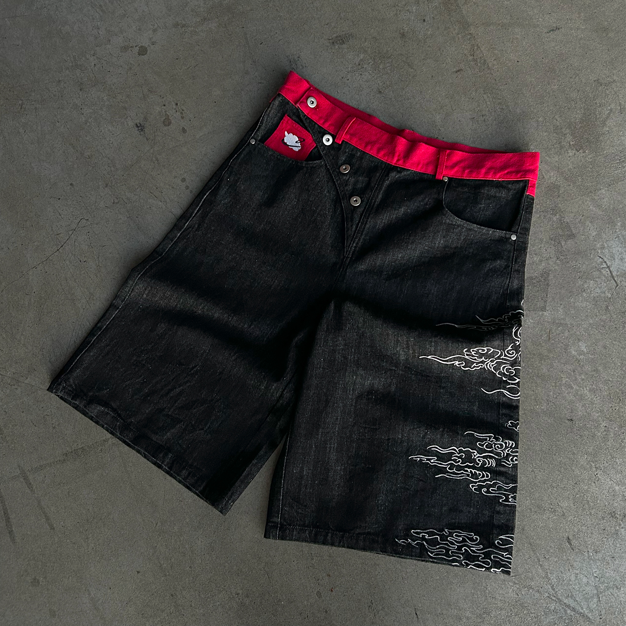 "Crimson Wind" Raw Denim Jorts