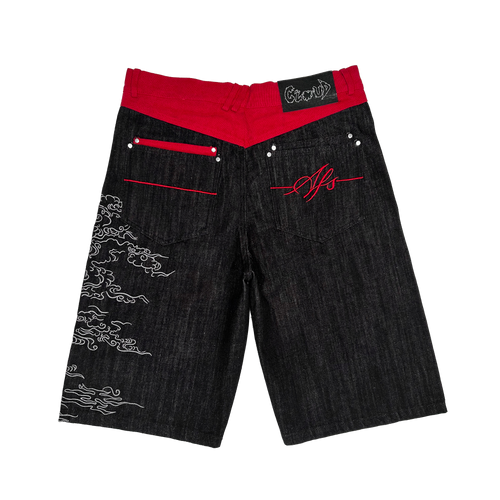 "Crimson Wind" Raw Denim Jorts