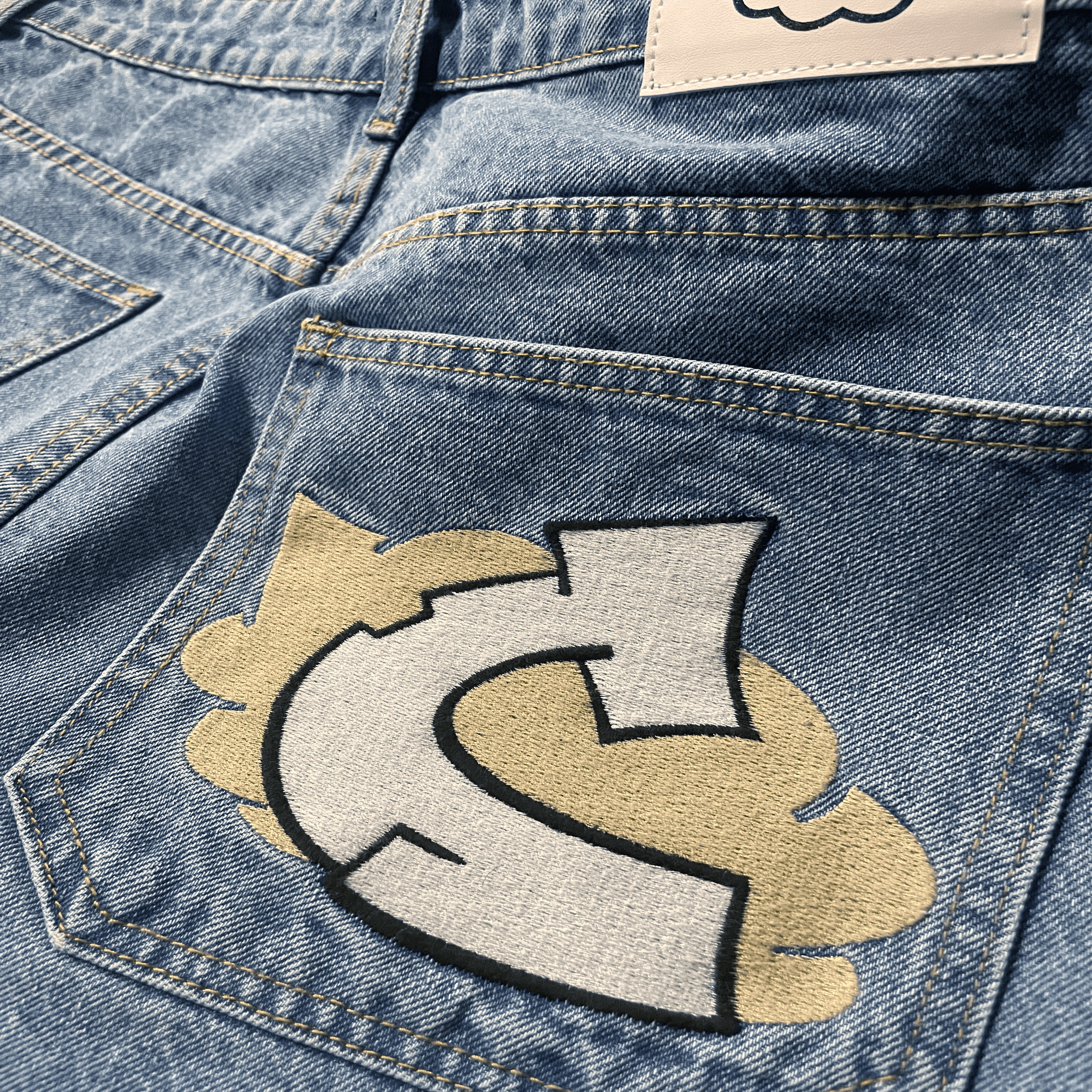 Cloudtag Light Blue/Beige Jorts