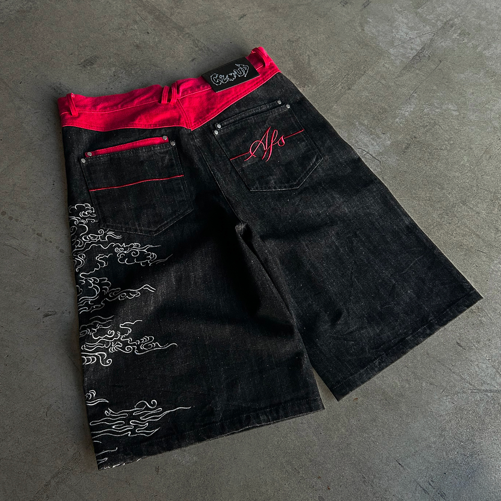 "Crimson Wind" Raw Denim Jorts