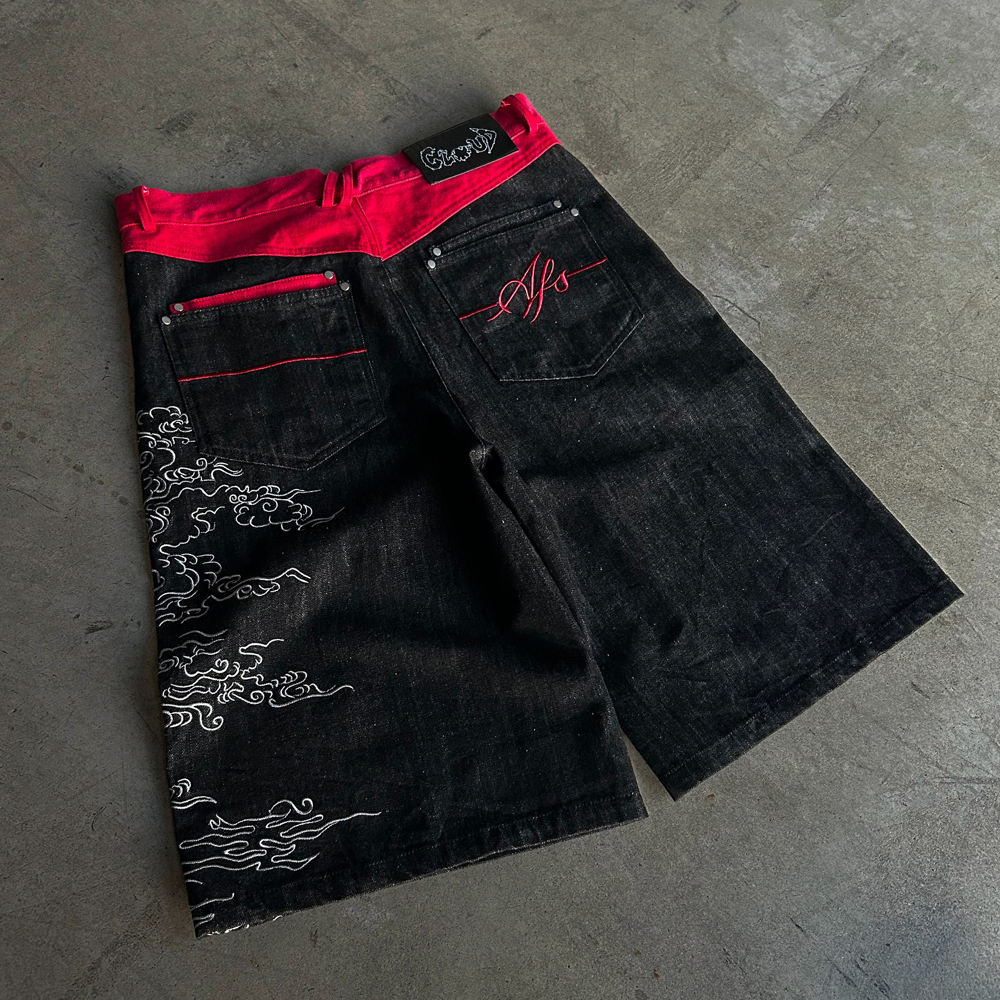 "Crimson Wind" Raw Denim Jorts